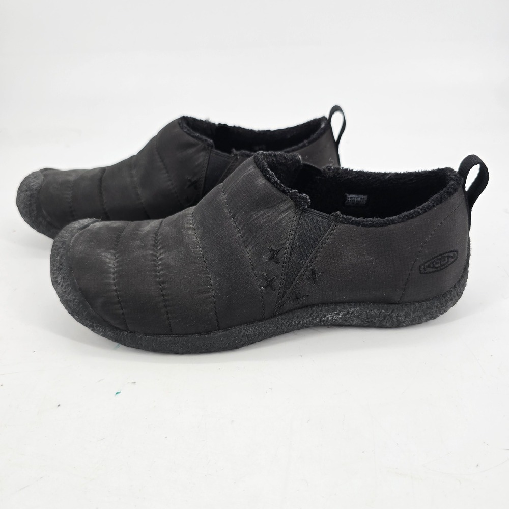 KEEN Howser Slip-On Womens 8.5 Slip-On Black Quilted Faux Fur‎ Lined Clogs